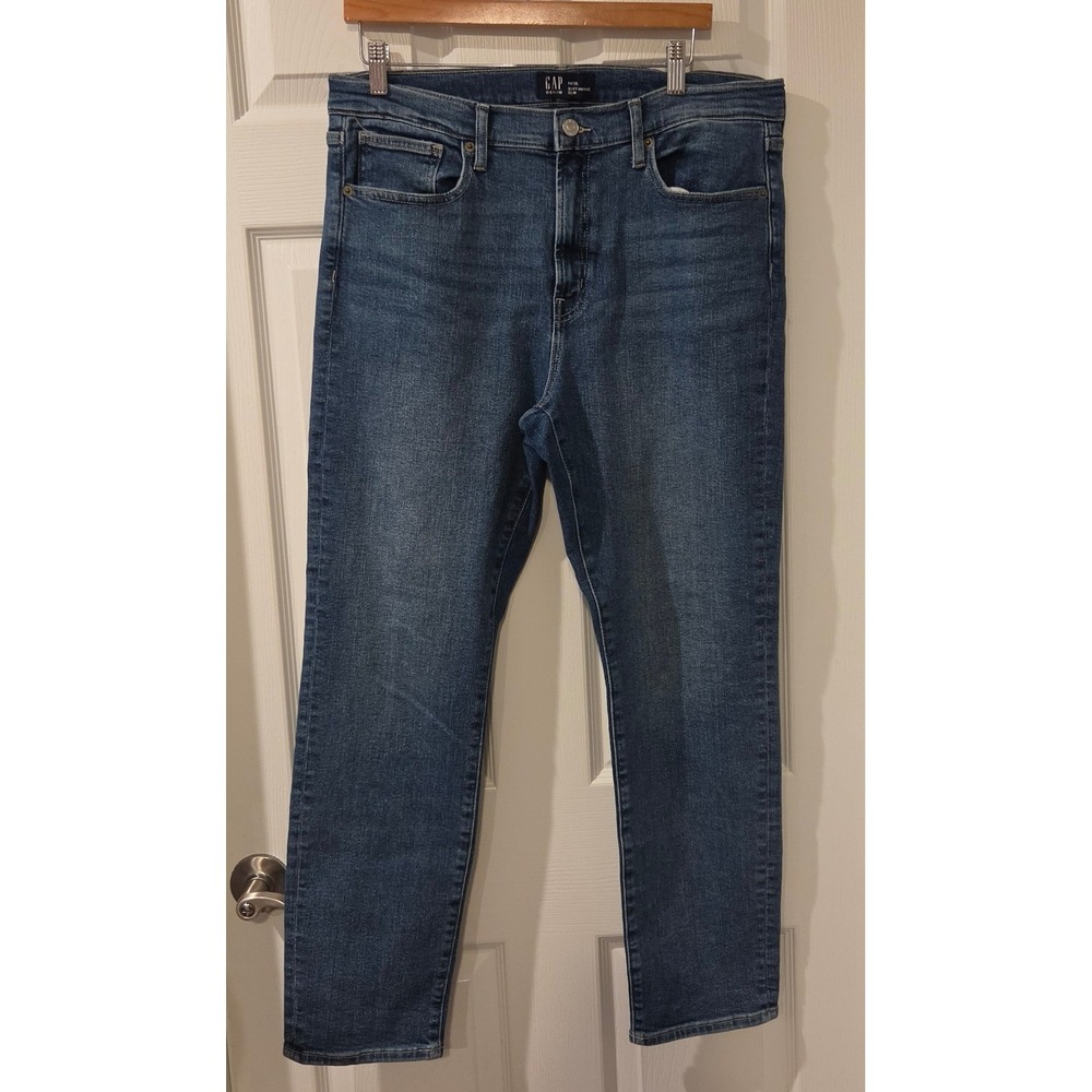 Gap Soft Vintage Slim Jeans 14 Long High Rise Straight Leg Medium Wash 2024